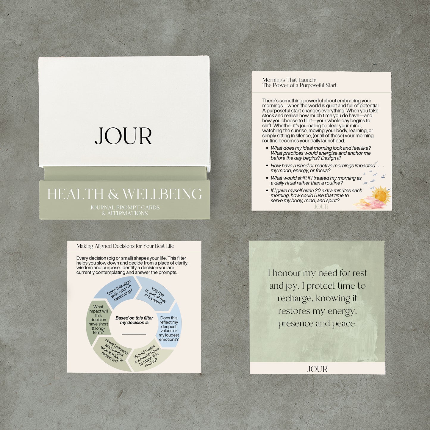 Health & Wellbeing - Prompt & Affirmation Cards
