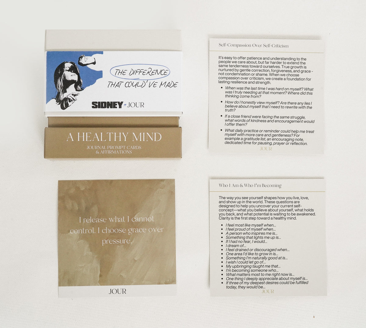 Sidney x JOUR - A Healthy Mind Prompt & Affirmation Cards